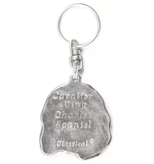 Cavalier King Charles Spaniel - Pendentif argenté avec un chien dans une boîte décorative, décoration de sac à main, pendentif de sac à dos par la marque Art-Dog