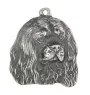 Cavalier King Charles Spaniel - Porte-clés argenté avec un chien dans une boîte cadeau, décoration de sac à main, pendentif de sac à dos par la marque Art-Dog