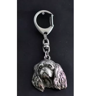 Cavalier King Charles Spaniel I - Silver-plated key ring with a dog in a gift box, handbag decoration, backpack pendant by Art-Dog brand