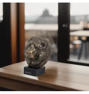 Kaukasischer Schäferhund, Kaukasischer Owtscharka - Hundestatue, Büste auf Steinsockel, Skulptur, Trophäe für Hundeausstellung der Marke Art-Dog