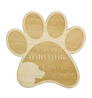 Caucasian Shepherd Dog, Caucasian Ovcharka - Mug coaster, engraved coaster with dog, gift for dog lover by Art-Dog brand