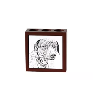Catahoula Leopard Dog, Catahoula Cur - Stifthalter mit Hund, Schreibtischorganizer mit Aufdruck, personalisierte Schreibtischdekoration der Marke Art-Dog