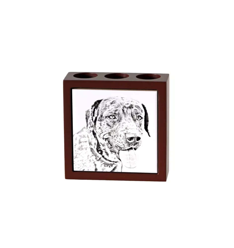 Catahoula Leopard Dog, Catahoula Cur - pen holder with a dog, desk organizer with a print, personalized desk decoration from the Art-Dog brand.