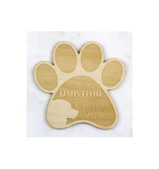 Kaukasischer Schäferhund, Kaukasischer Owtscharka - Tasse Untersetzer, graviert Untersetzer mit Hund, Geschenk für Hundeliebhaber von Art-Dog Marke