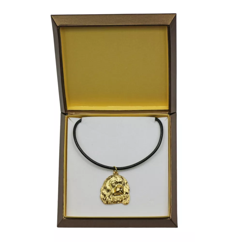 Cavalier King Charles Spaniel - Hundehalsband in Geschenkbox, vergoldeter Anhänger für Hundefans, auffälliger Schmuck von Art-Dog