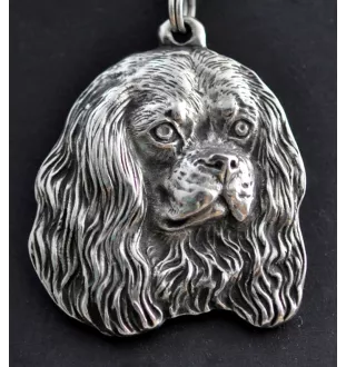 Cavalier King Charles Spaniel - Dog necklace in gift box, silver-plated locket for dog fan, striking pendant by Art-Dog brand