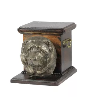 Caucasian Shepherd Dog, Caucasian Ovcharka - urn for dog ashes with a statuette, elegant urn for a dog, unique urn with a bust of a dog by Art-Dog brand