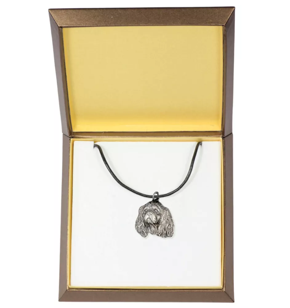 Cavalier King Charles Spaniel I - Collier de chien dans une boîte cadeau, médaillon argenté pour fan de chien, pendentif remarquable de la marque Art-Dog