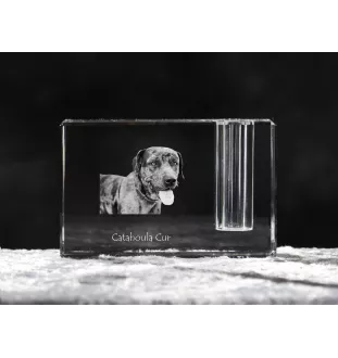 Catahoula Leopard Dog penholder kryształowy z psem Art-Dog