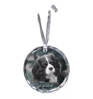 Cavalier King Charles Spaniel - Kristallkugel mit Foto, Hundebild im Kristall, personalisierter Christbaumschmuck von Art-Dog.
