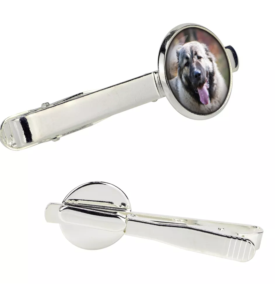 Caucasian Shepherd Dog, Caucasian Ovcharka - tie clip in a box, stylish tie, personalized jewelry from the Art-Dog brand