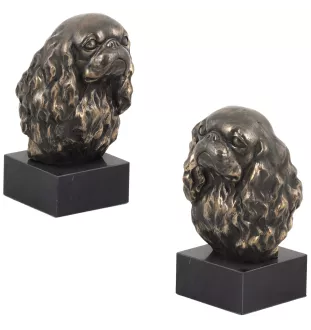 Cavalier King Charles Spaniel - Dog statue, bust on stone base, sculpture, trophy for dog show by Art-Dog brand