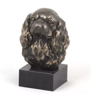 Cavalier King Charles Spaniel - Statue de chien, buste sur socle en pierre, sculpture, trophée pour exposition canine par la marque Art-Dog