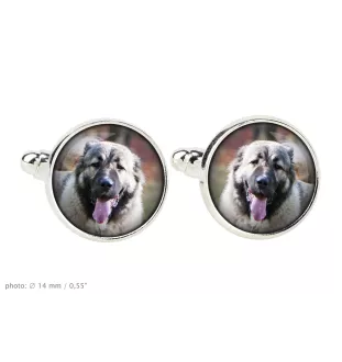 Caucasian Shepherd Dog, Caucasian Ovcharka - cufflinks in a box, handmade jewelry, product of the Art-Dog brand