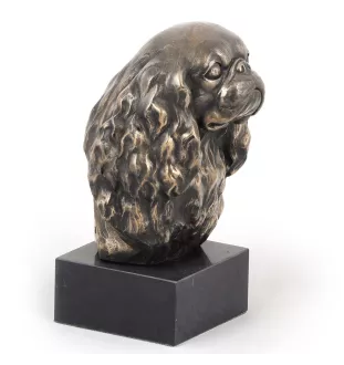 Cavalier King Charles Spaniel - Statue de chien, buste sur socle en pierre, sculpture, trophée pour exposition canine par la marque Art-Dog