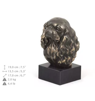 Cavalier King Charles Spaniel - Hundestatue, Büste auf Steinsockel, Skulptur, Trophäe für Hundeausstellung der Marke Art-Dog