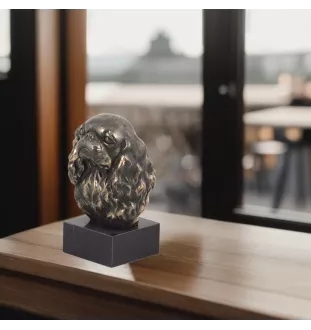 Cavalier King Charles Spaniel - Statue de chien, buste sur socle en pierre, sculpture, trophée pour exposition canine par la marque Art-Dog