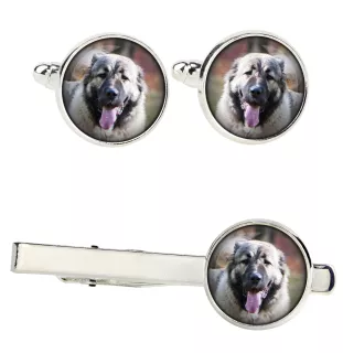 Kaukasischer Schäferhund, Kaukasischer Owtscharka Ärmelknöpfe und Krawatte mit Ihrem Foto, Anzugaccessoire, Herrenschmuck der Marke Art-Dog