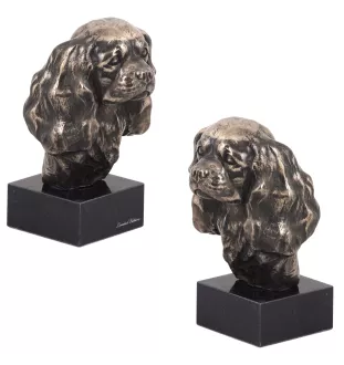Cavalier King Charles Spaniel II - Hundestatue, Büste auf Steinsockel, Skulptur, Trophäe für Hundeausstellung der Marke Art-Dog