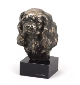 Cavalier King Charles Spaniel II - Hundestatue, Büste auf Steinsockel, Skulptur, Trophäe für Hundeausstellung der Marke Art-Dog