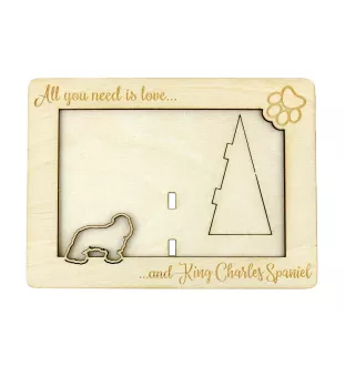 Cavalier King Charles Spaniel - Fotorahmen, gravierter Holzrahmen, ein schönes Gadget für den Hundeliebhaber von Art-Dog