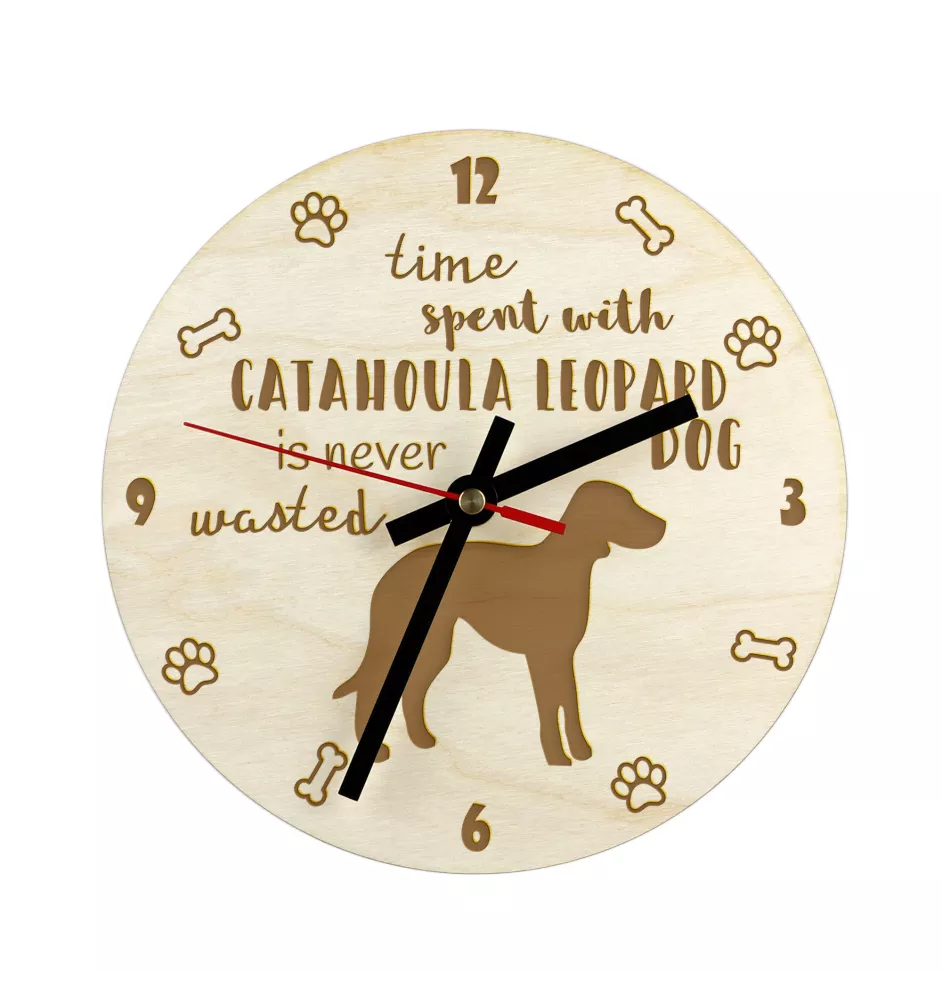 Catahoula Leopard Dog, Catahoula Cur - clock with a dog, wooden clock, wall clock for dog lovers, clock for desk and shelf, Art-Dog