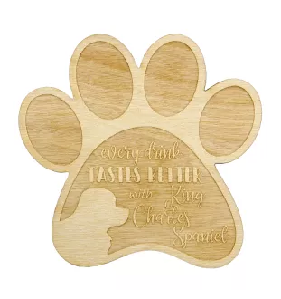 Cavalier King Charles Spaniel - Tasse Untersetzer, graviert Untersetzer mit Hund, Geschenk für Hundeliebhaber von Art-Dog Marke