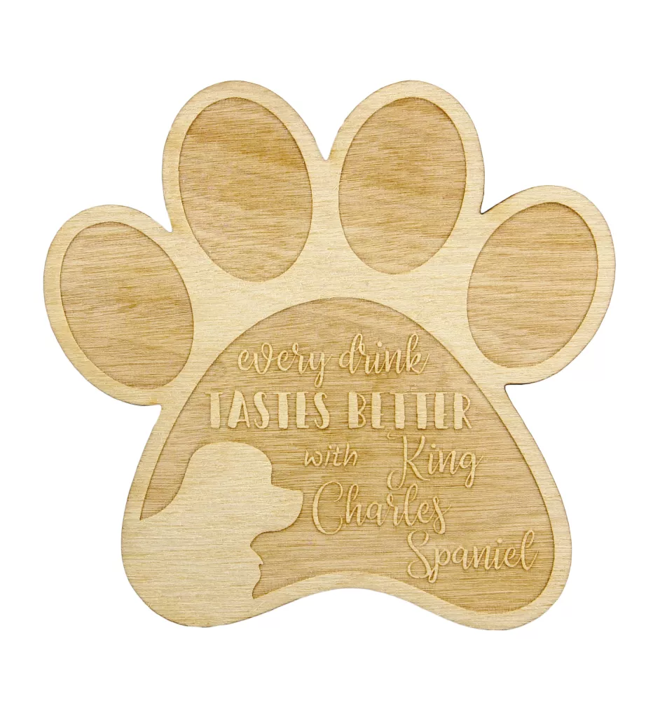 Cavalier King Charles Spaniel - Tasse Untersetzer, graviert Untersetzer mit Hund, Geschenk für Hundeliebhaber von Art-Dog Marke