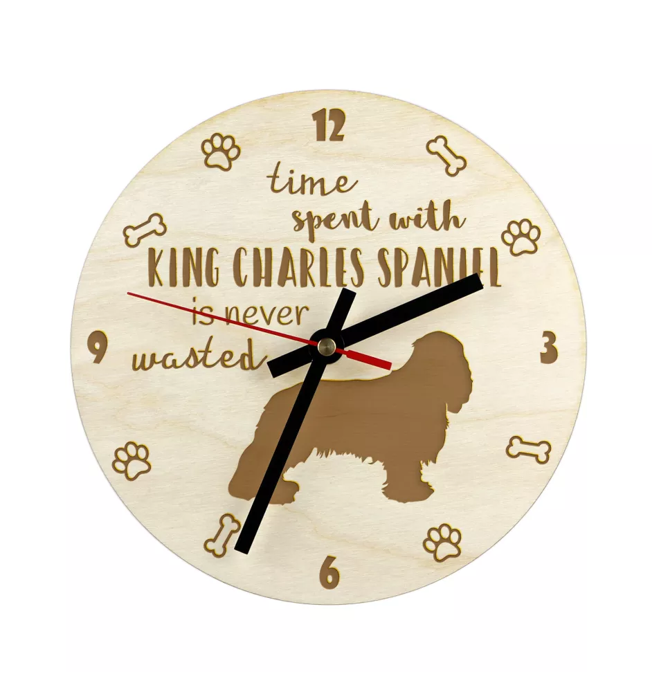 Cavalier King Charles Spaniel - horloge avec chien, horloge en bois avec gravure, horloge personnalisée par Art-Dog
