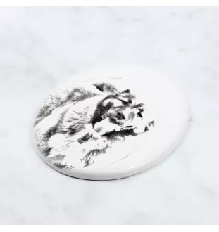 Caucasian Shepherd Dog, Caucasian Ovcharka - commemorative plaque with a photo of a dog, tombstone with a print, personalized oval plaque from the Art-Dog brand