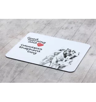 Kaukasischer Schäferhund, Kaukasischer Owtscharka - Mauspad mit Druck, personalisiertes Mauspad mit Hund, einzigartiges Gadget für Büroangestellte von Art-Dog.