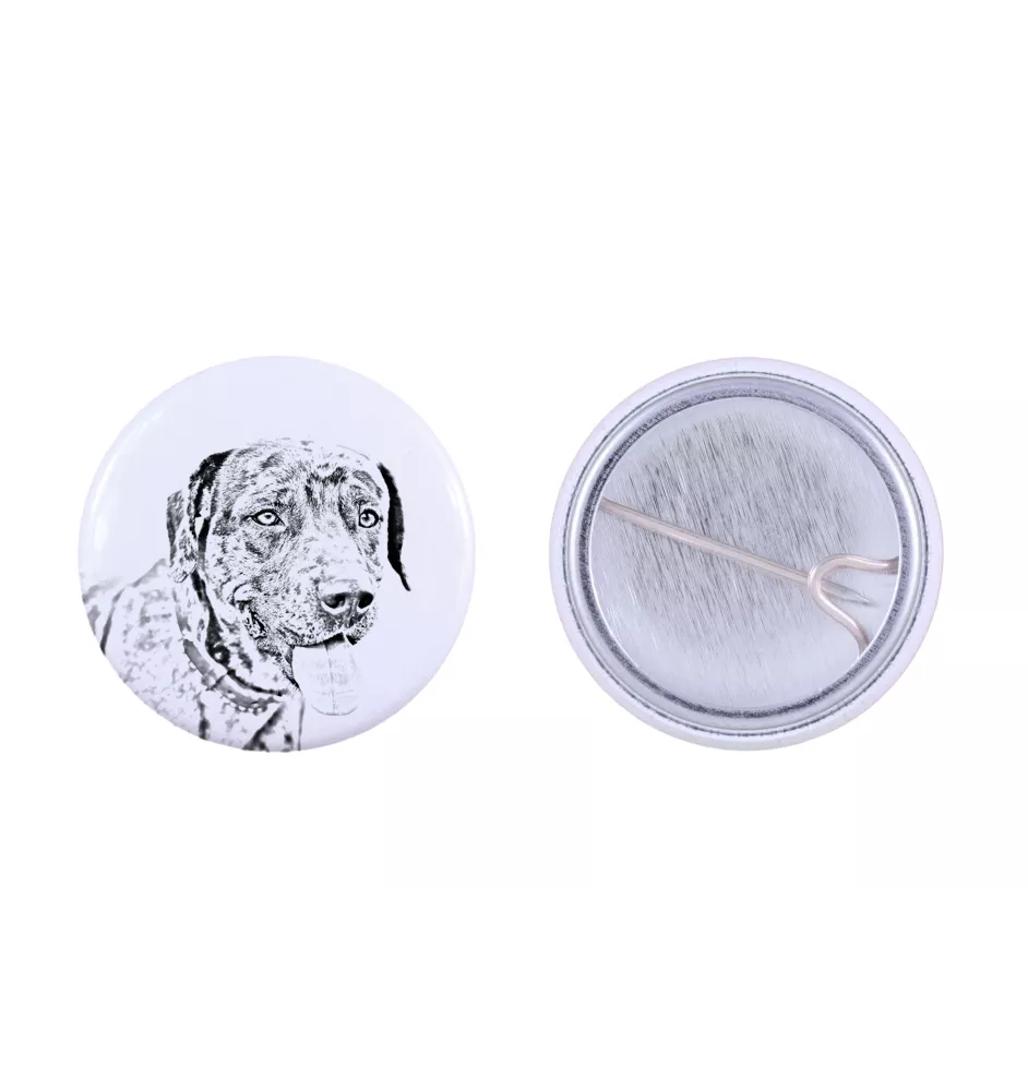 Catahoula Leopard Dog przypinka z psem mała Art-Dog