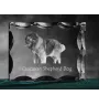Caucasian Shepherd Dog, Caucasian Ovcharka - crystal with a picture of a dog, glass statuette with a picture, unique frame with a picture from Art-Dog brand