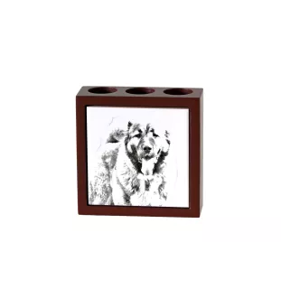 Kaukasischer Schäferhund, Kaukasischer Owtscharka - Stifthalter mit Hund, Schreibtischorganizer mit Aufdruck, personalisierte Schreibtischdekoration der Marke Art-Dog