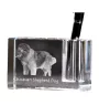 Caucasian Shepherd Dog, Caucasian Ovcharka - Pen stand, crystal organiser with dog photo, unique desk decoration by Art-Dog brand