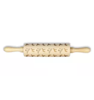 Catahoula Leopard Dog, Catahoula Cur - rolling pin for dough with a dog, patterned rolling pin for ceramics, a gift for a cook from the Art-Dog brand