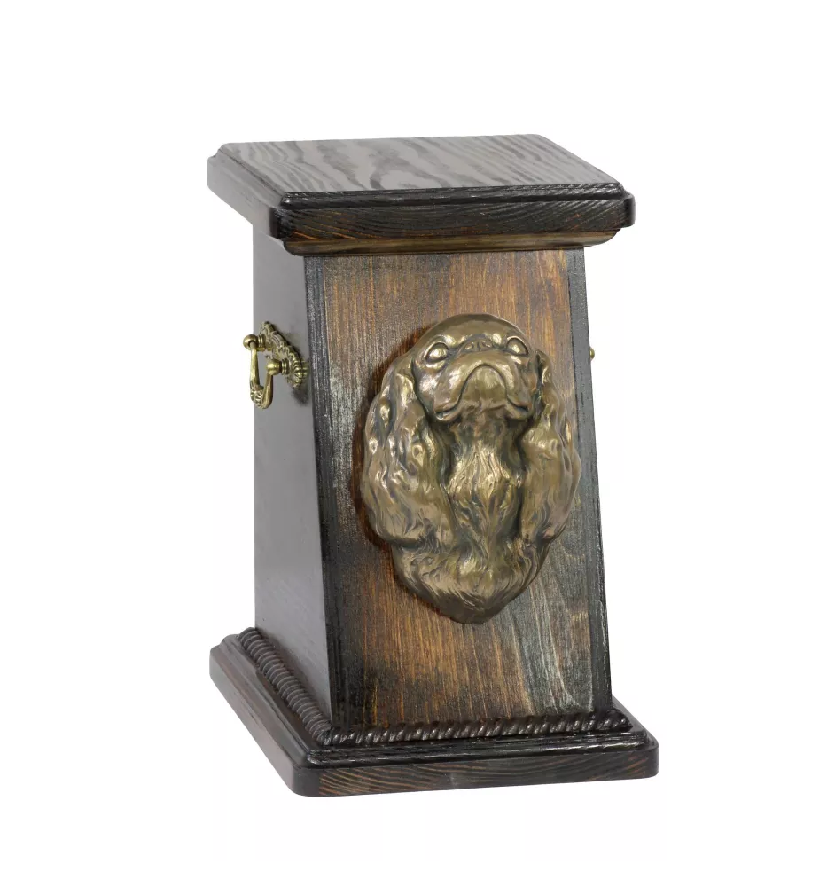 Cavalier King Charles Spaniel - urn for dog ashes, elegant urn with a statue, commemorative urn with a bust of a dog by Art-Dog brand