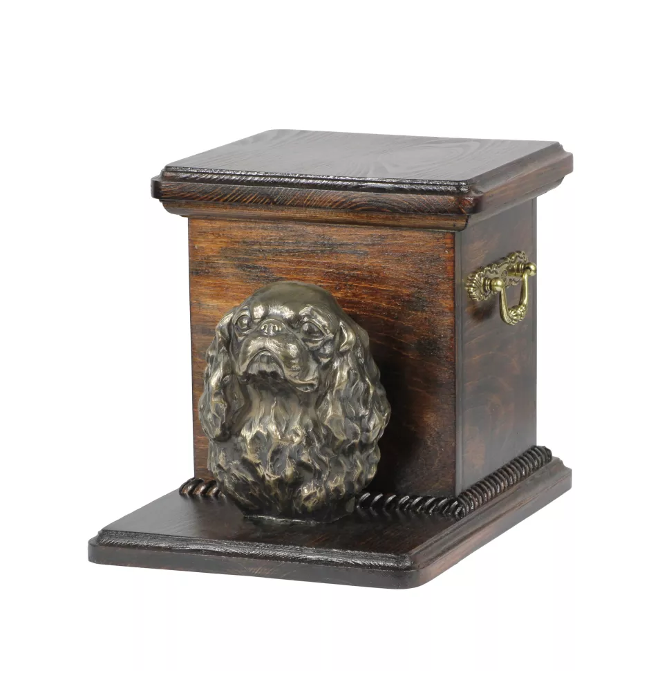 Cavalier King Charles Spaniel I - urn for dog ashes with a statuette, elegant urn for a dog, unique urn with a bust of a dog by Art-Dog brand