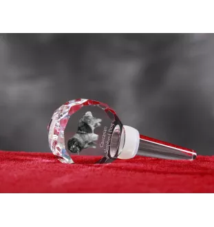 Caucasian Shepherd Dog, Caucasian Ovcharka - Crystal bottle stopper, unique wine stopper with photo, personalised gift for sommelier by Art-Dog brand