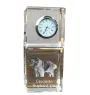 Caucasian Shepherd Dog, Caucasian Ovcharka - crystal clock with a photo, a photo of a dog in crystal, personalized desk clock by Art-Dog brand