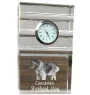 Caucasian Shepherd Dog, Caucasian Ovcharka - glass clock with a photo, photo of a dog in crystal, personalized standing office clock by Art-Dog brand