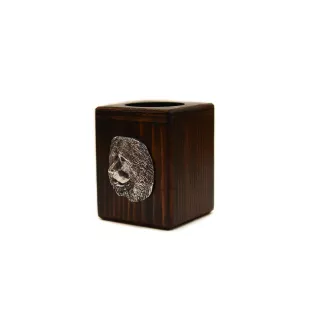 Kaukasischer Schäferhund, Kaukasischer Owtscharka - Holzkerzenständer mit Hund, einzigartiges Andenken an den Verlust eines Hundes, Handwerkskunst der Marke Art-Dog