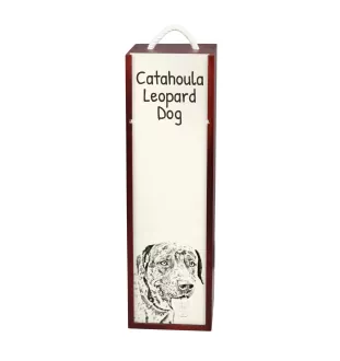 Chien léopard catahoula, Catahoula Leopard Dog - boîte à vin avec chien, boîte à alcool avec graphisme, boîte cadeau personnalisée de la marque Art-Dog