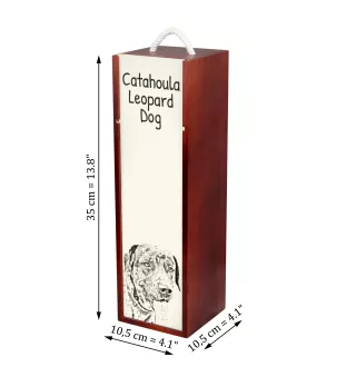 Catahoula Leopard Dog, Catahoula Cur - wine box with a dog, alcohol box with graphics, personalized gift box from the Art-Dog brand