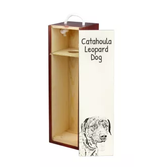 Catahoula Leopard Dog, Catahoula Cur - Weinbox mit Hund, Alkoholbox mit Grafik, personalisierte Geschenkbox der Marke Art-Dog