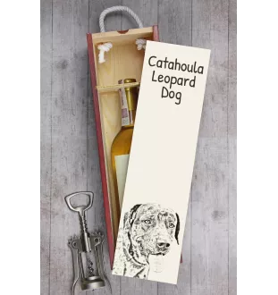 Chien léopard catahoula, Catahoula Leopard Dog - boîte à vin avec chien, boîte à alcool avec graphisme, boîte cadeau personnalisée de la marque Art-Dog
