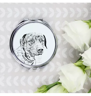 Catahoula Leopard Dog, Catahoula Cur - Pocket mirror with a dog, personalized mirror for a purse, compact mirror with Art-Dog brand print.