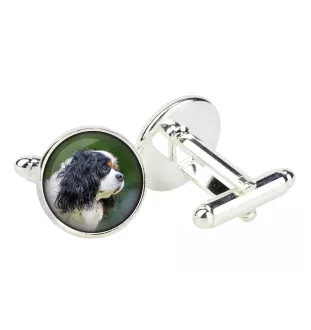 Cavalier King Charles Spaniel - Manschettenknöpfe in einer Schachtel, handgefertigter Schmuck, Produkt der Marke Art-Dog
