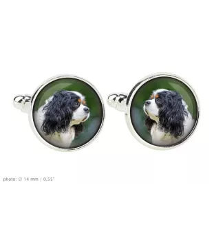 Cavalier King Charles Spaniel - Boutons de manchette dans une boîte, bijoux faits à la main, produit de la marque Art-Dog