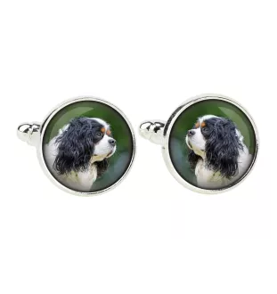 Cavalier King Charles Spaniel Ärmelknöpfe und Krawatte mit Ihrem Foto, Anzugaccessoire, Herrenschmuck der Marke Art-Dog